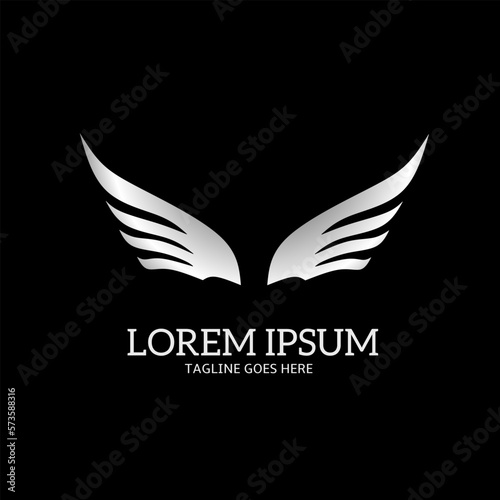 illustration vector graphic of template logo silver wing