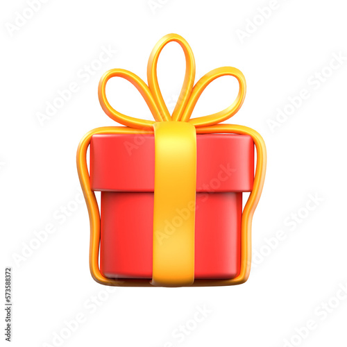 red birthday gift 3d render
