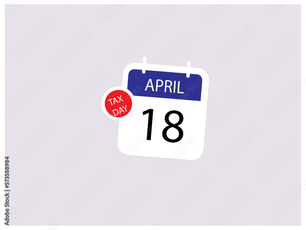illustration of an background. Vector Calendar Tax Day. Tax day. Tax day vector design