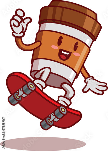 Cute coffee cartoon character design