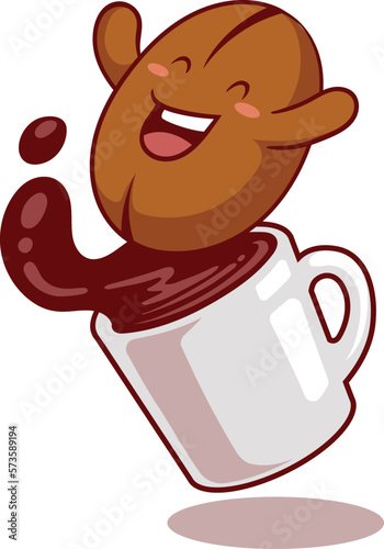 Cute coffee cartoon character design