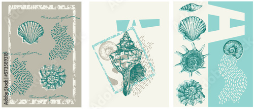 Canvas Print Vector design sea for creative purposes