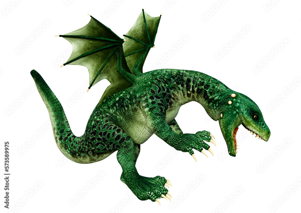 3D Rendering Fairy Tale Dragon on White 3D Rendering Fairy Tale Dragon on White