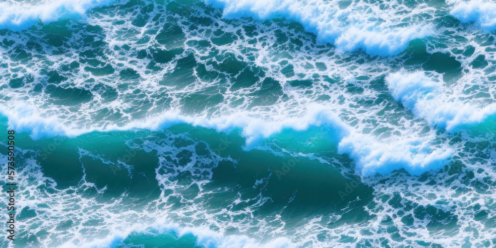 Obraz premium ocean waves seamless texture, pattern background (created with Generative AI)