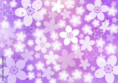 満開の花吹雪　パープル