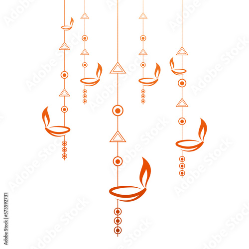Colorful Diwali Diya vector art for event decoration 
