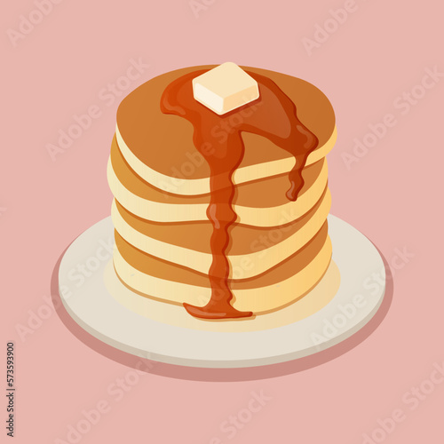 Breakfast pancakes illustration