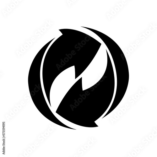 Rotating arrow logo symbol black color, can be used for your needs. photo