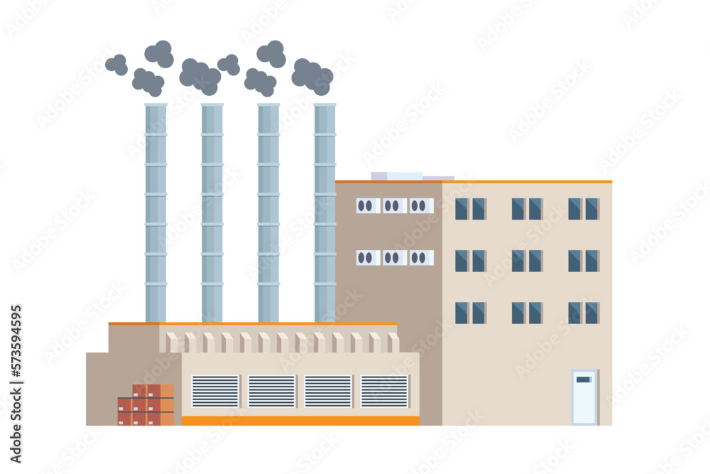 Naklejka premium Vector element factory buildings flat design for city illustration
