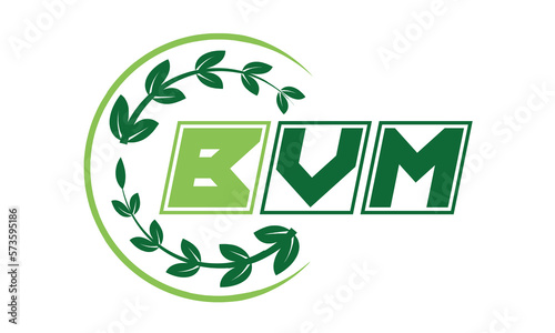 BVM Three-letter natural logo design, vector template. | monogram logo | abstract logo | wordmark logo | font logo | business logo | brand logo |