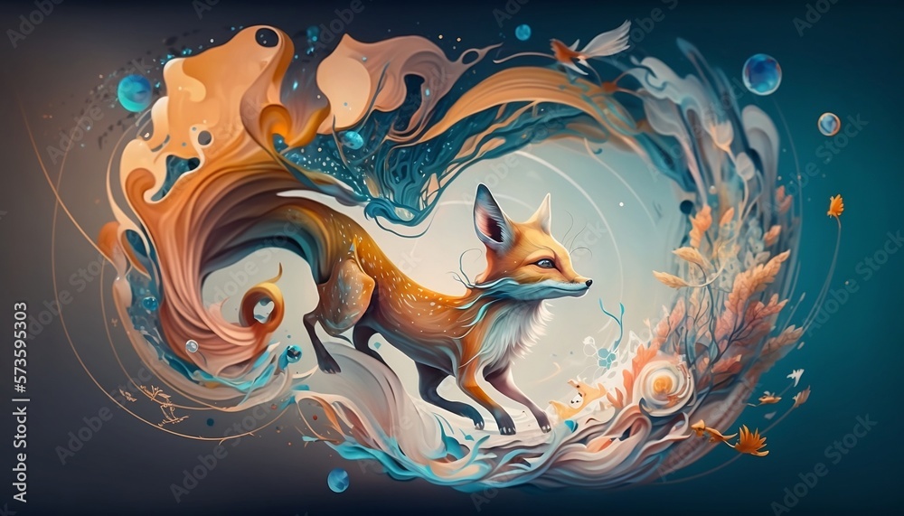 Abstract Fox composition. Generative AI
