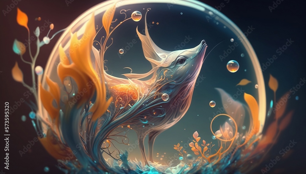 Obraz premium Abstract in a glass blowing. Generative AI