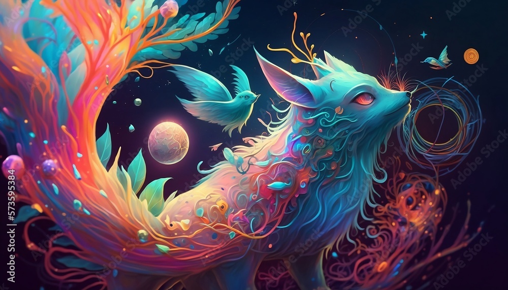 Mystical Fox Symbol. Generative AI Mystical Fox Symbol. Generative AI
