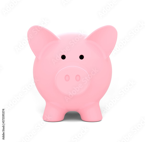 Pink piggy bank isolated on transparent background