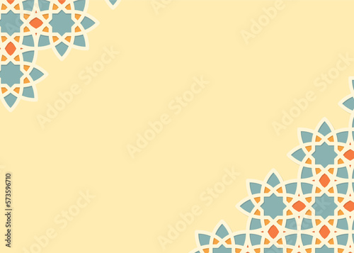 background with Islamic theme. with typical Middle Eastern patterns and simple colors for banners, greeting cards and layouts