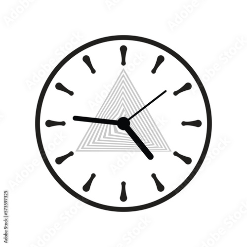clock face vector drawing. White background. 