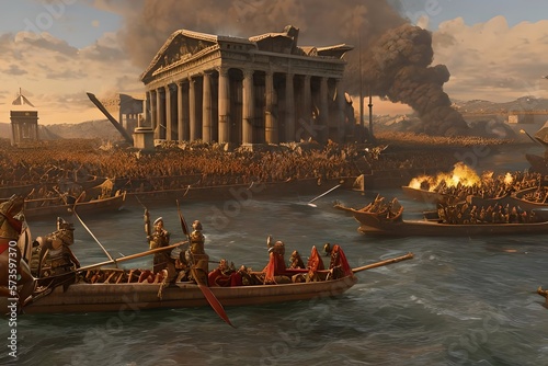 The Fall Of The Roman Empire. Generative AI photo