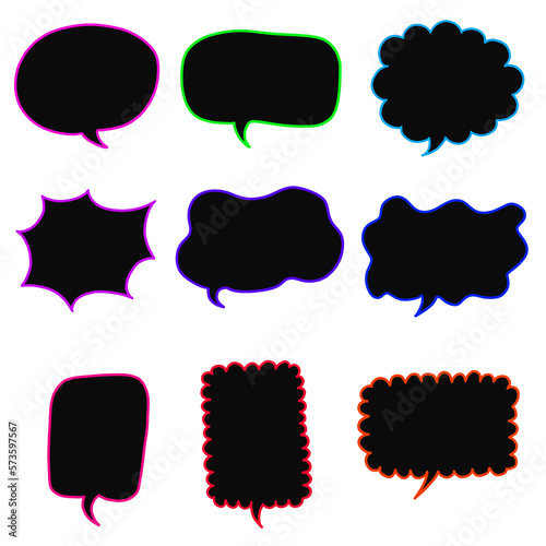 Comic speech bubble set