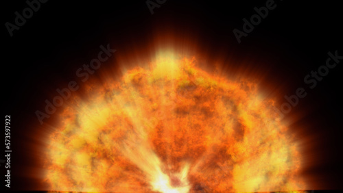 fire flame ball explosion in space, illustration