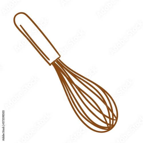 Hand drawn  whisk doodle Kitchen appliance 