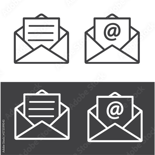 Set of mail icon on a white background.