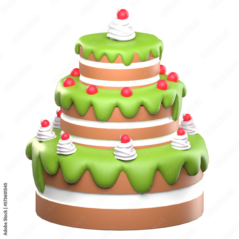 three layer green cake 3d rendering three layer green cake 3d rendering