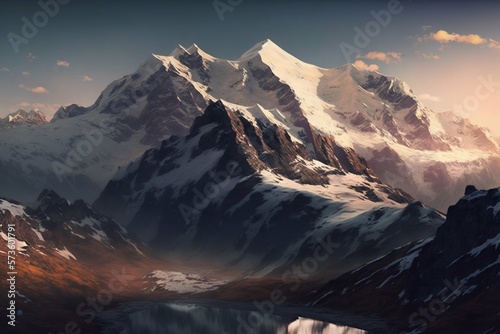 Mountain snow background. Generative AI