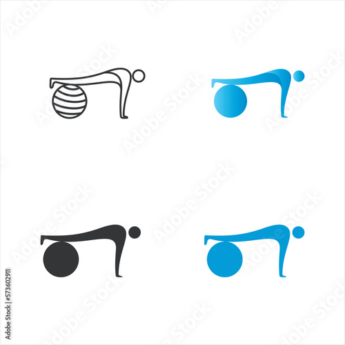 Pilates color vector illustration collection