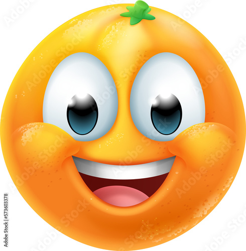 Orange Fruit Cartoon Emotic...