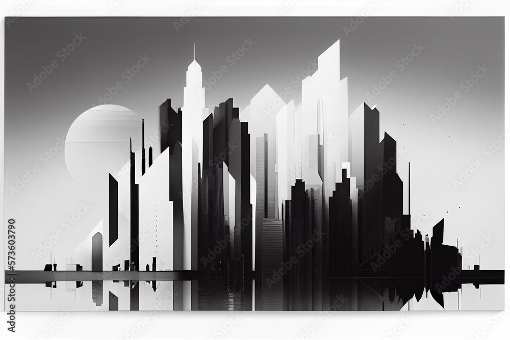 Fototapeta premium Minimal cityscape with modern and urban look