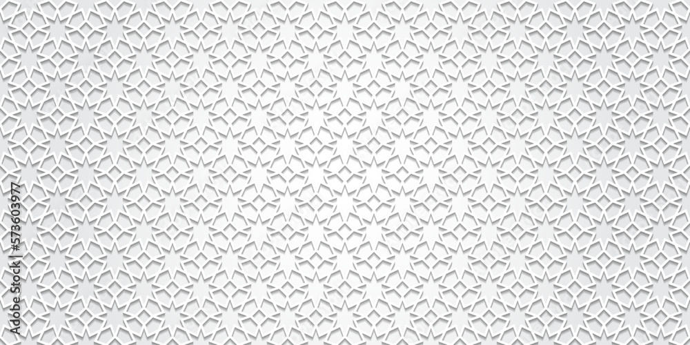 Islamic Background Vector White Geometric Ornament Pattern Vector Illustration  Backdrop For Moslem Ramadan Kareem Eid Mubarak and other Celebration Day