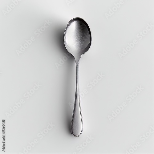 steel spoon on a white background 