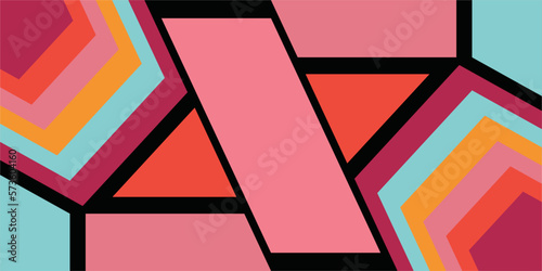 square triangle circle background with yellow orange blue purple black pink bluish color