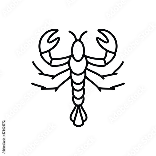 Cancer Zodiac Sign Black Thin Line Icon Horoscope and Astrology Concept . Vector illustration of Crab © bigmouse108