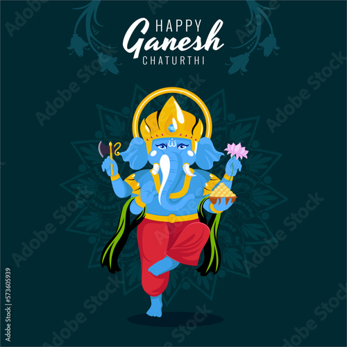 Happy Ganesh Chaturthi creative luxury background card design