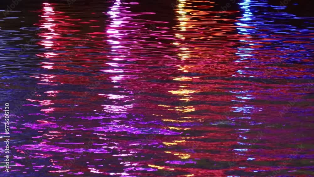Water surface with city lights reflection at nights