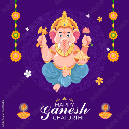 Happy Ganesh Chaturthi creative luxury background card design