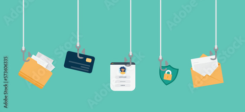Phishing scam concept. Fraud protection, password steal, data phishing