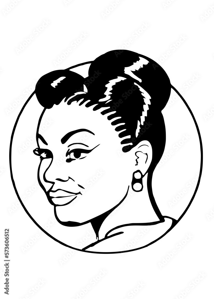 Vector Black Woman Fierce Girl Cartoon Clip art Stock Vector Adobe Stock