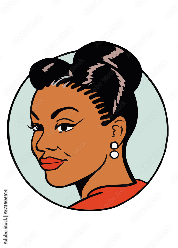 Vector Black Woman Fierce Girl Cartoon Clip art Stock Vector Adobe Stock