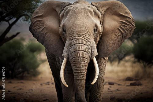 Ultra-detailed African elephant,Angry Elephant royalty, African elephant Angry