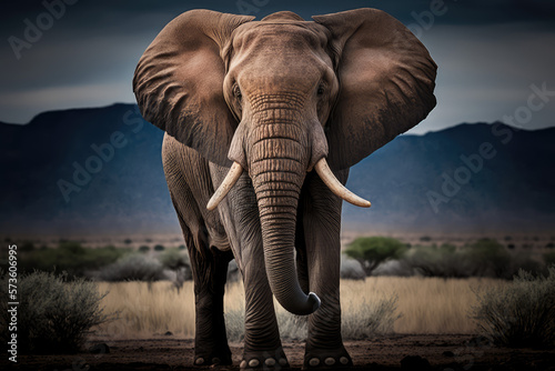 Ultra-detailed African elephant,Angry Elephant royalty, African elephant Angry