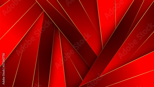 Red background with golden line, style luxury