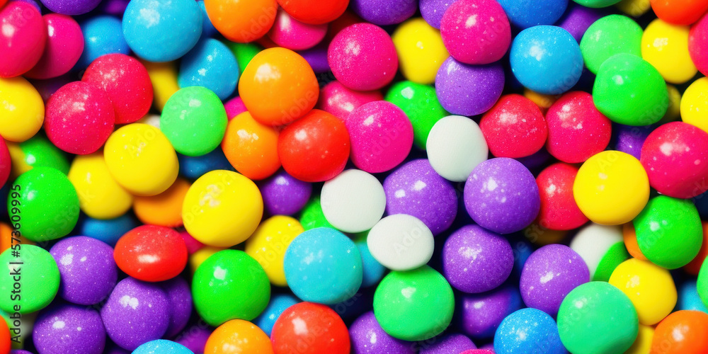 Colorful candies, sweets seamless background texture (created with Generative AI) Colorful candies, sweets seamless background texture (created with Generative AI)