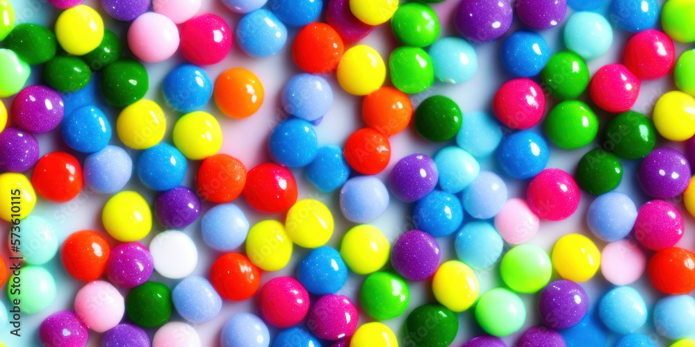 Fototapeta premium Colorful candies, sweets seamless background texture (created with Generative AI)