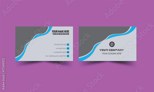 Modern Business Card with company Logo, Vector Business Card Template, Visiting Card for Business and Personal use, Vector illustration Design. Modern Corporate Business Card Template.
