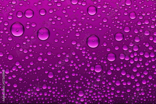 Velvet violet colored rain drops background, water droplet texture. AI generated. Background with selective focus
