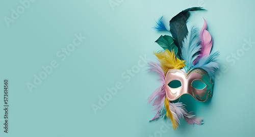 A 3D carnival mask with copy space is a perfect combination of tradition and innovation  showcasing intricate details that bring joy and excitement to the carnival celebration Generative AI