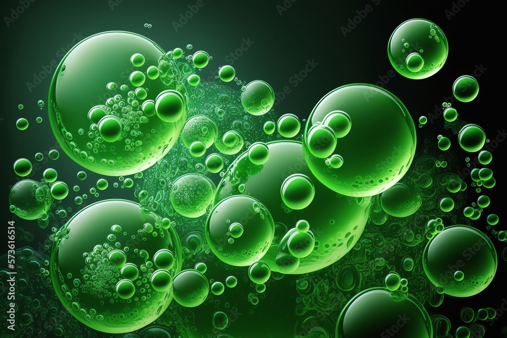 Green bubbles background. Color bubbles. Bubble background. Generative ...