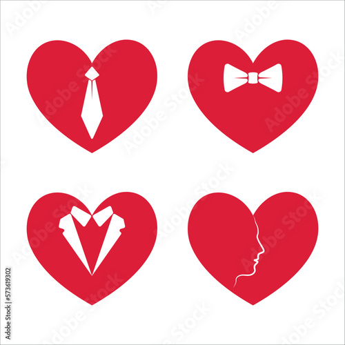 Red hearts set man love
